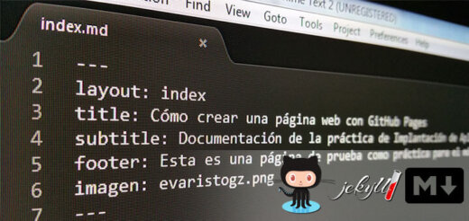 GitHub, Jekyll y markdown para crear páginas web.